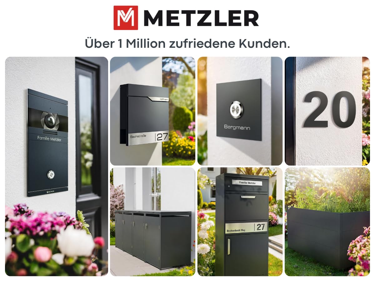Metzler Mülltonnenbox 3er 240L aus massivem und pulverbeschichtetem Stahl in Anthrazit | Mülltonnenverkleidung für 3 Tonnen | Abfallbehälter Verkleidung | abschließbar | Müllbox | Tonnenhaus