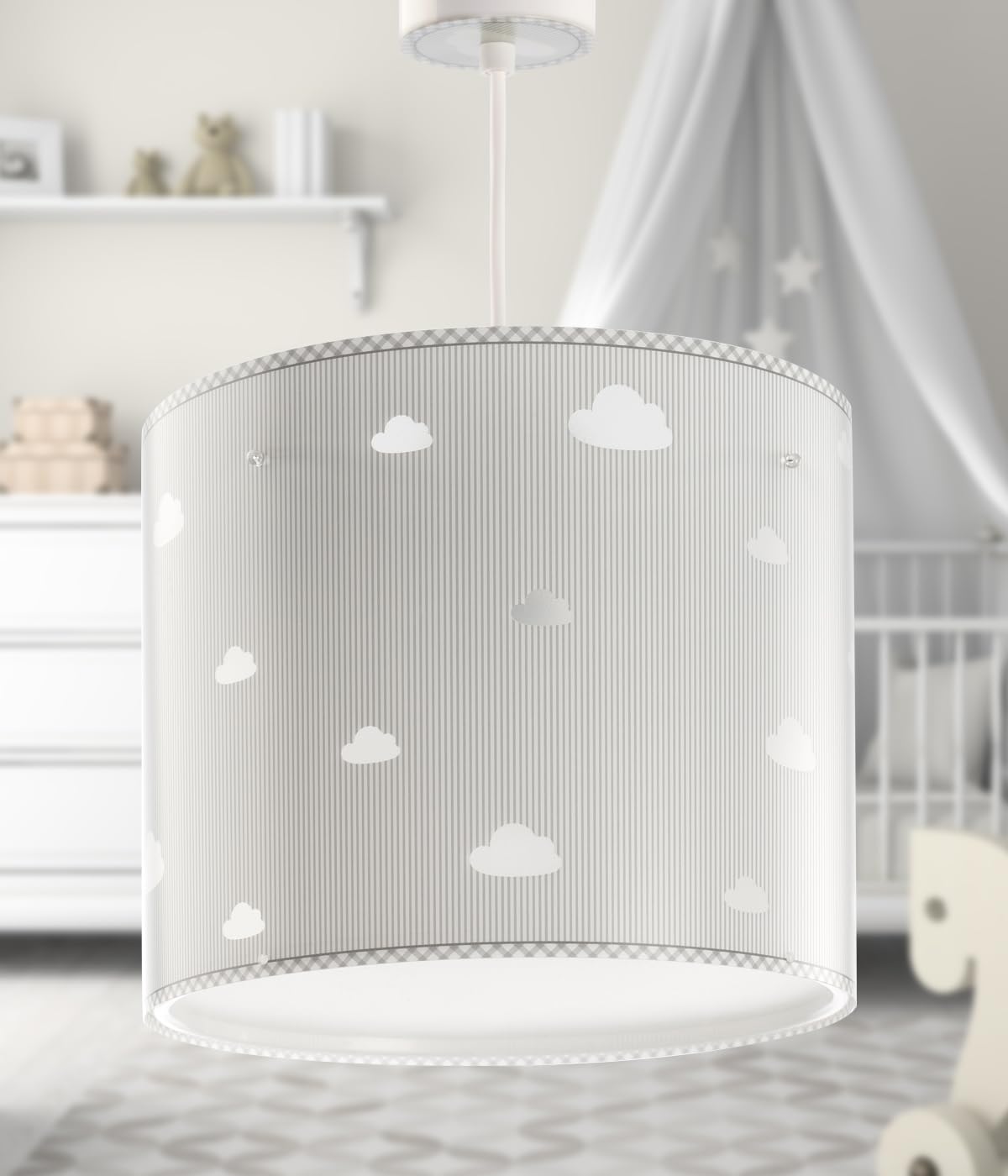 Dalber Kinder Pendelleuchte Clouds Wolken Grau 62012ME | Hängelampe; Deckenleuchte; Kinderzimmer; E27 - 1 x 15W