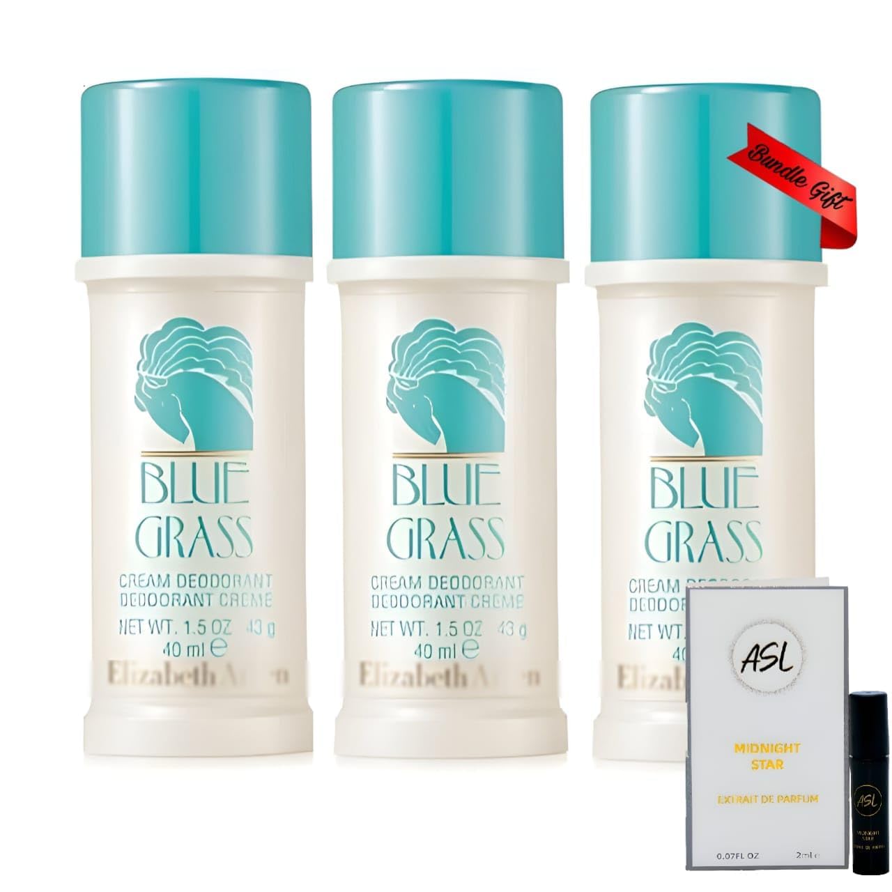 ASL- Deodorant cream 1.5 oz Pack of 3 with bundle Travel size .07 oz Perfume Gift
