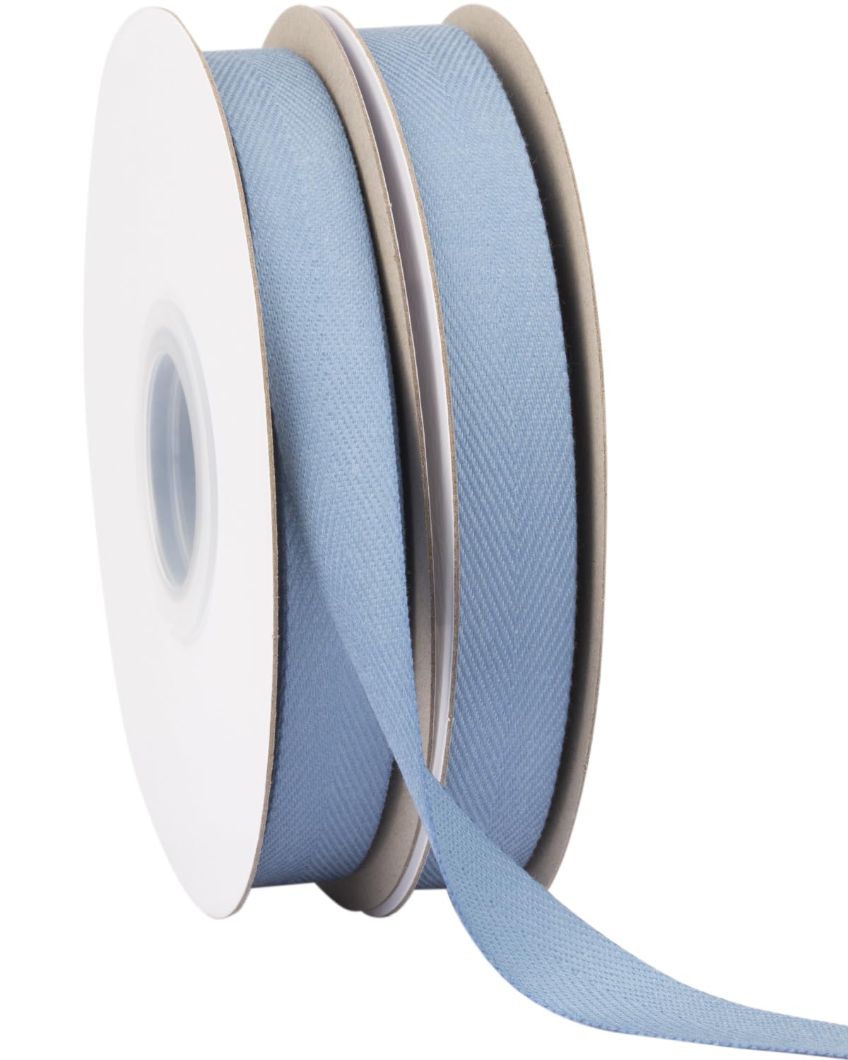 Ribbonitlux Tape Twill Ribbon 16mm x 22.5 Meters, Soft Antique Blue Herringbone Bias Tape for DIY Craft Sewing, Gift Wrapping - Image 2
