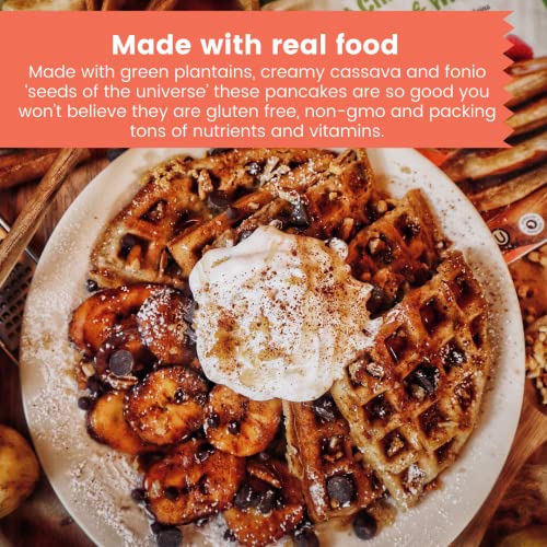 Iya Foods Sweet Cinnamon Plantain Pancakes & Waffle Gluten Free Mix, Certified Gluten Free, Kosher Certified, Non-Gmo | Includes Premium Green Plantains, 12Oz (Pack Of 2) #TOP3
