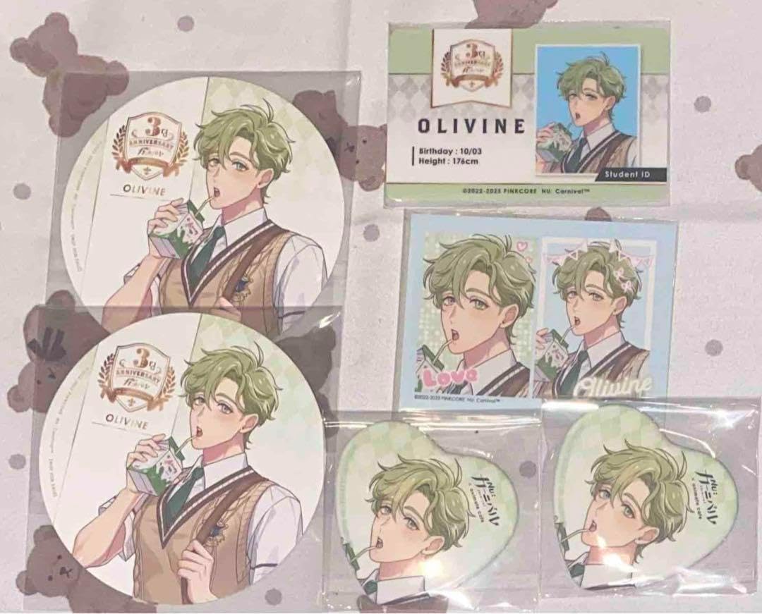 NU:カーニバル アニカフェ オリビン コースター 缶バッジ ステッカー