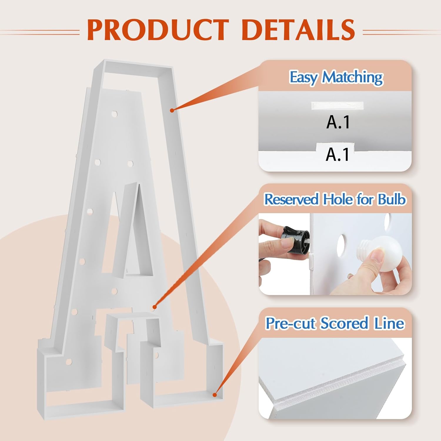 Marquee Light Up Letter Large: 4FT Sign A for Party Decoration Big Stand-up Letters Alphabet for Birthday Marry Me Proposal Bachelor Wedding Engagement Baby Shower Anniversary Graduation Decor - Image 8