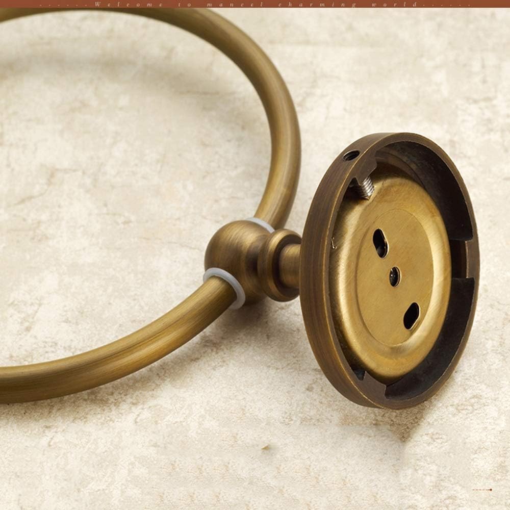 Antique Towel Ring Free Punch Copper Bathroom Towel Loop Copper Ring Towel Hanging Ring Towel Rod, it is not Easy to Rust, and Corruption. Bathroom (Size : 18.5cm) (One Color 21.5cm)