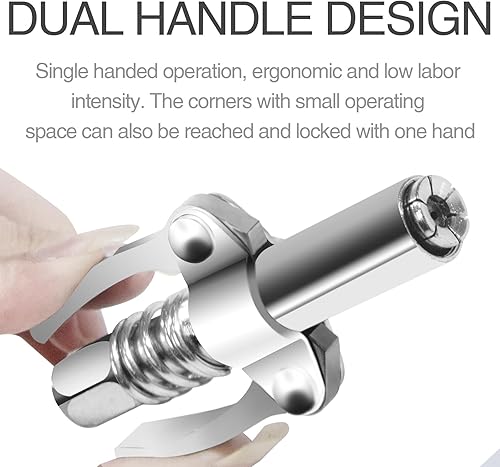 Miniatura 4 de Acoplador de pistola de engrase de doble mango para punta de grasa empotrada con 6 mordazas gruesas, clasificación de alta resistencia de 12000 PSI,