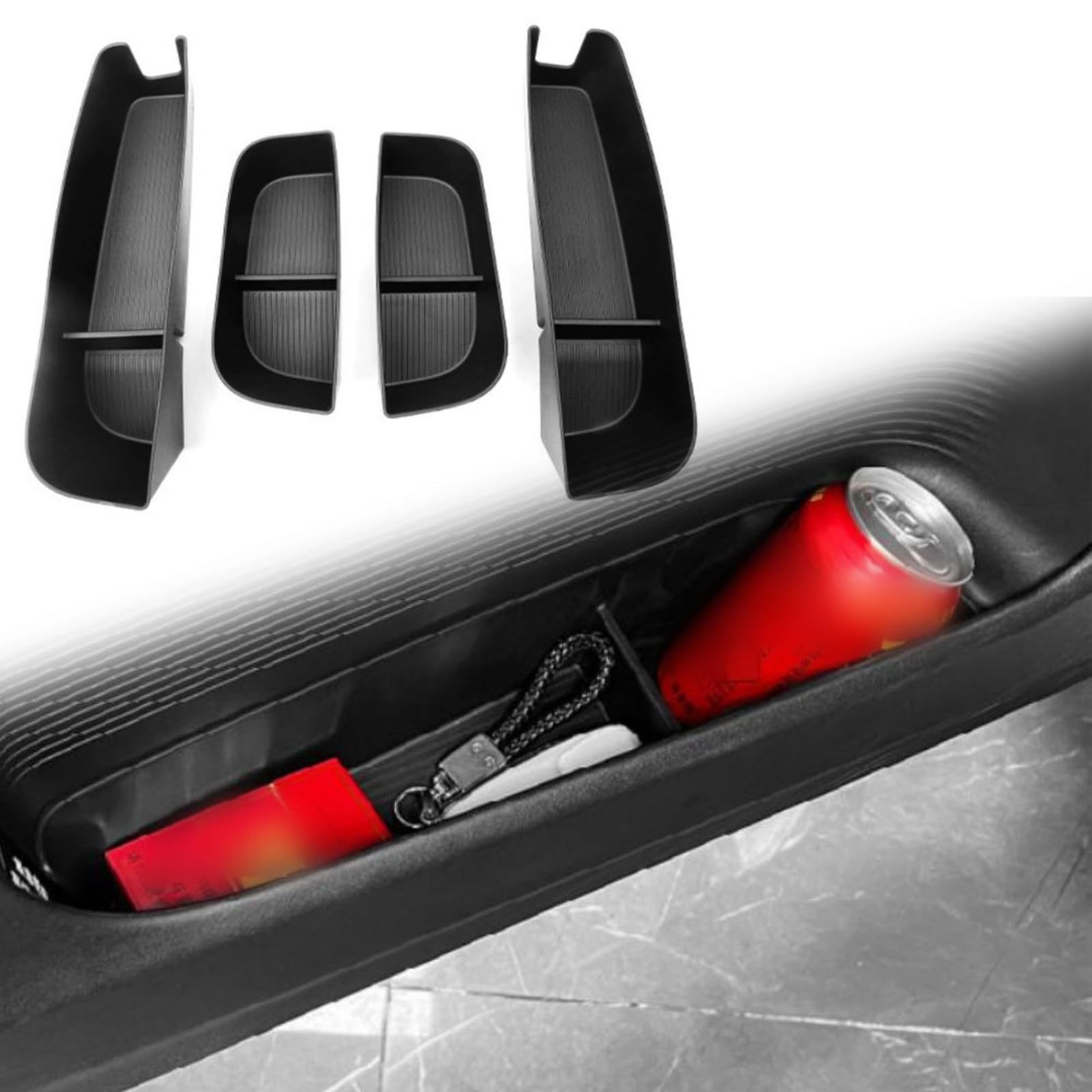 Lot de 4 boîtes de rangement en TPE pour porte XPENG G6 G7 2023-2025, organiseur intérieur de voiture résistant aux chocs, étanche, poche de porte noire, accessoires