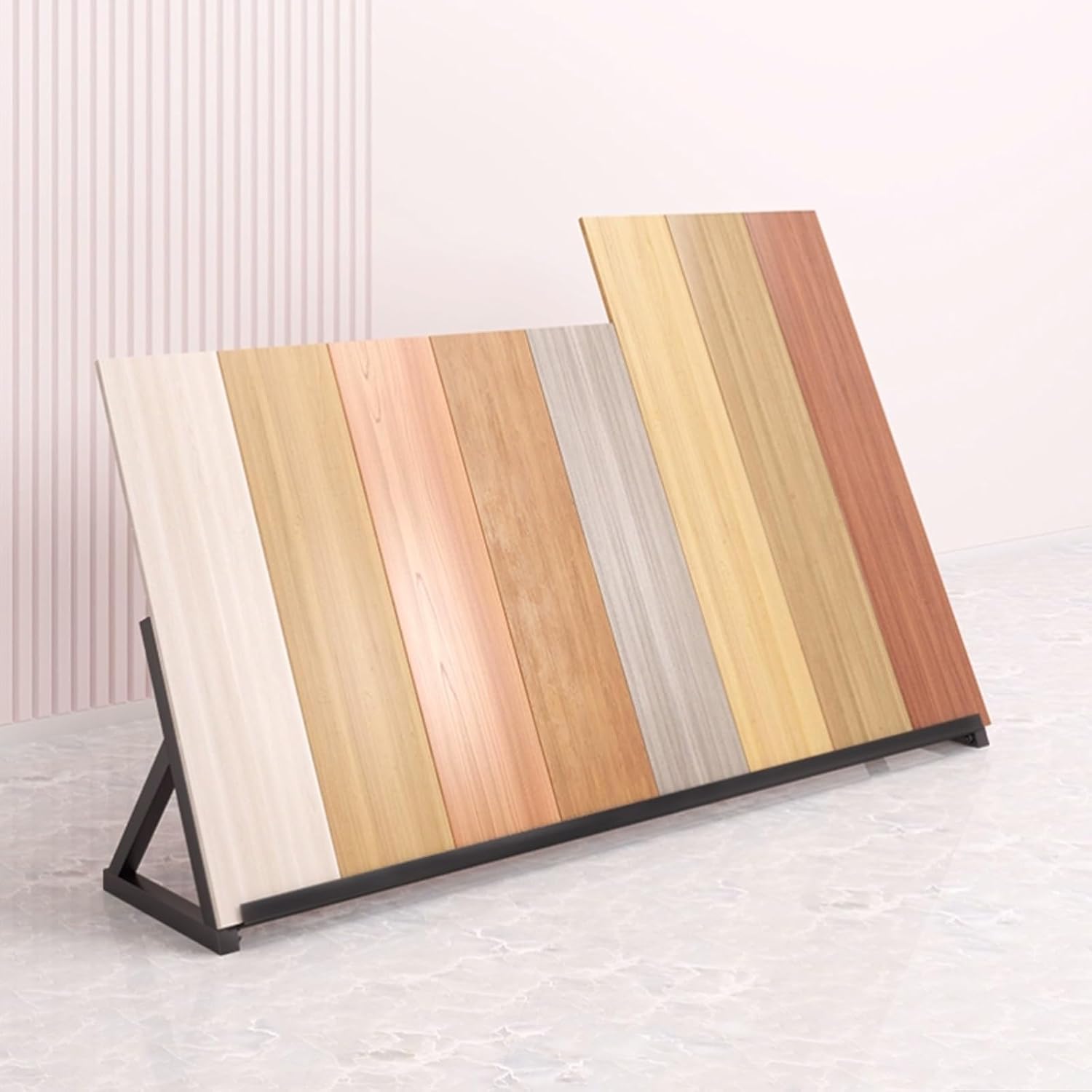 63in White Ceramic Tile Display Rack - Durable Porcelain Floor Sample Shelf for Building Materials, Stylish Showcase Perfect for Home Improvement & Retail Exhibits image 4