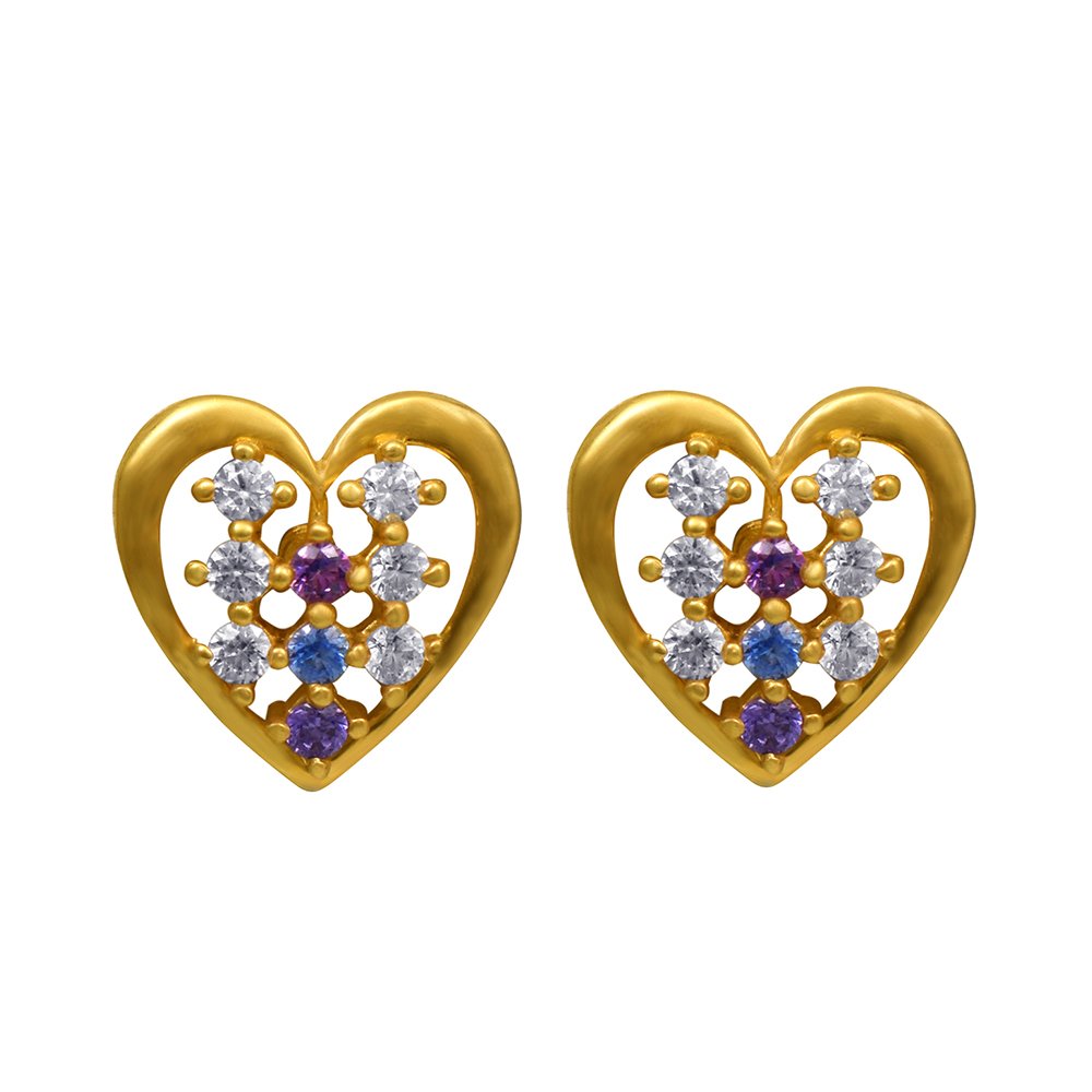 Impress Collection 22k Yellow Gold Studs Earrings for Women-image-3