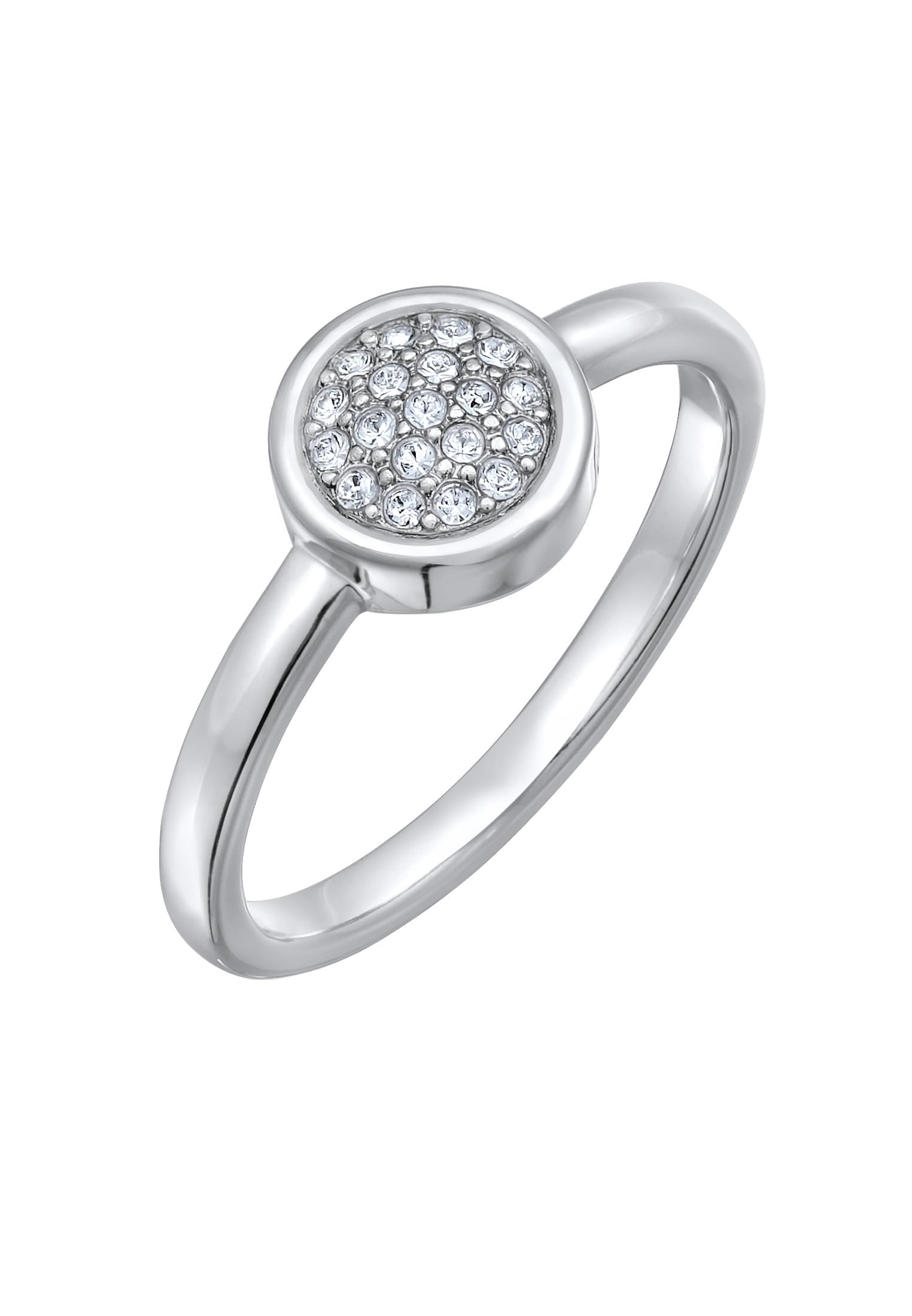 Elli Ring Ladies Solitaire Round Silver-coloured with Crystals