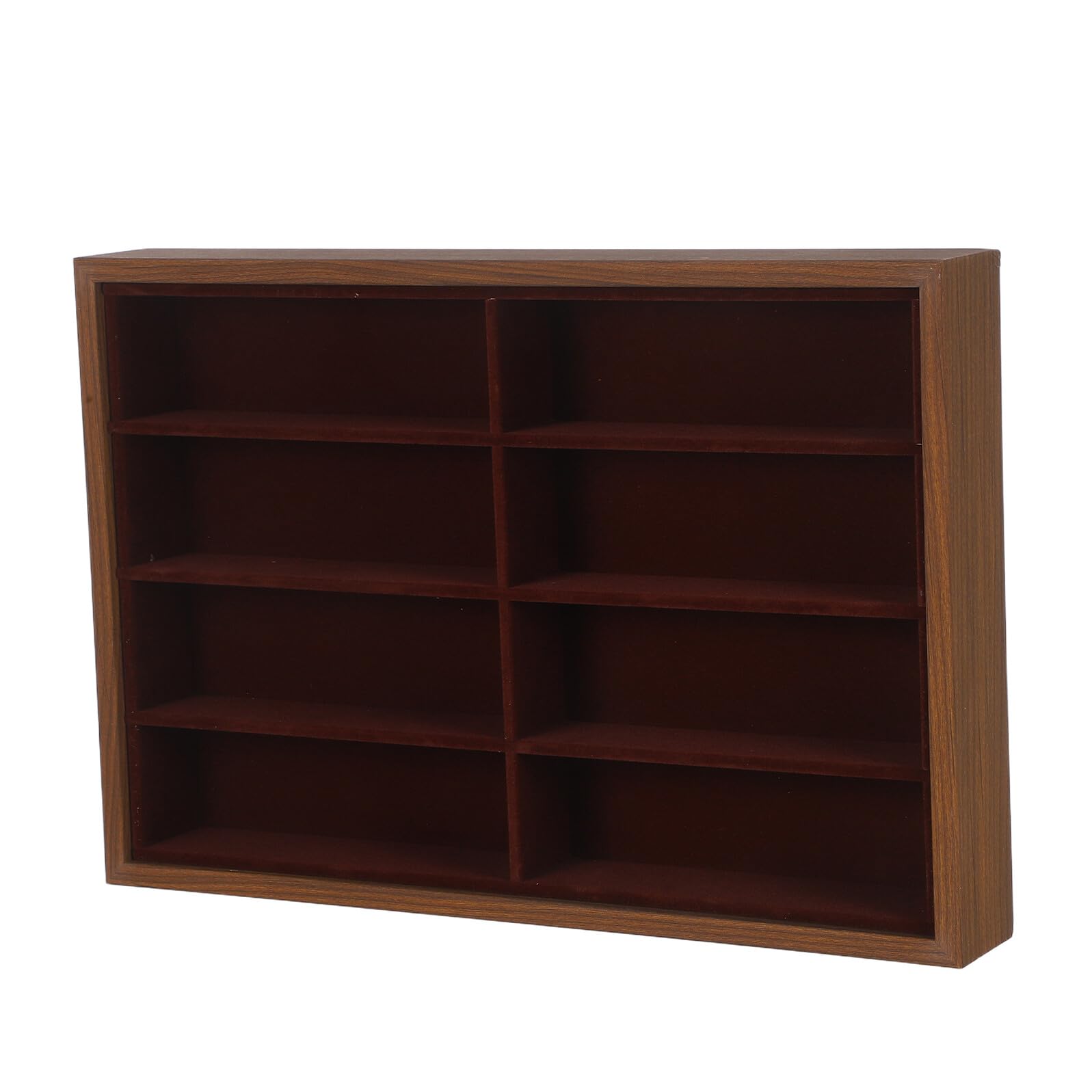 Housoutil Caja Organizadora de Gafas de Madera 8 Compartimentos Espaciosos, Base Antideslizante y Diseño Portátil para Exhibir y Guardar Gafas y Joyas