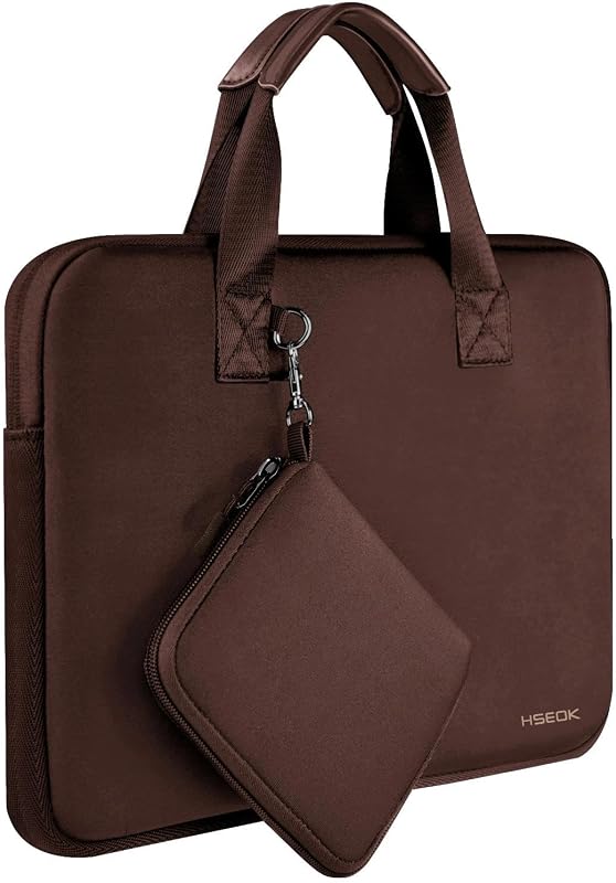 Hseok Laptop Sleeve 13.3-14 inch Case with Small Pouch, Neoprene Computer Bag Compatible with MacBook Neo/Pro 14 M5/M4/M3/M2/M1, Mac Air/Pro 13.3, XPS 14 and Most 13-14 inch Notebooks,Coffee