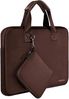 Hseok Laptop Sleeve 13.3-14 inch Case with Small Pouch,Coffee