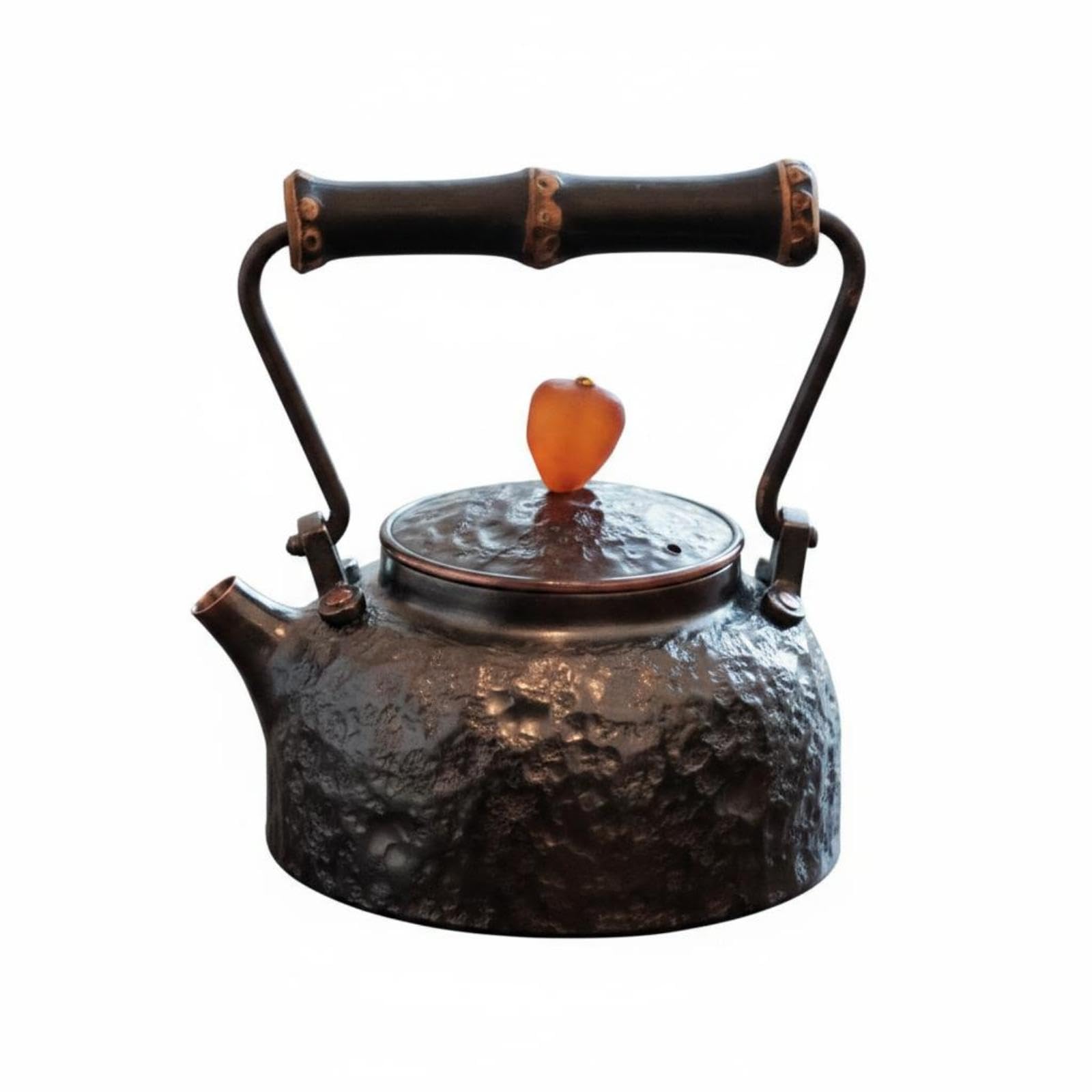 Handmade Teapot Hammered Metal Teapot Bamboo-Like Handle Japanese Tea Pot Retro|Cultures & Ethnicities| Asian| 1900-Now| Japanese| Teapots & Tea Sets-image-19