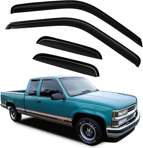 Miniatura 6 de FINDAUTO Viseras de ventilación, protectores de lluvia, deflector de ventana lateral Ventvisor, juego de 4 piezas para Chevrolet 1988-1999 para