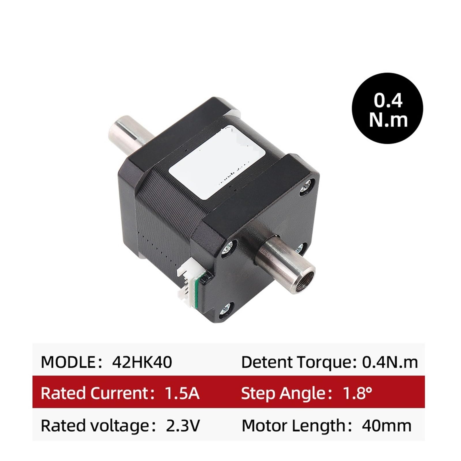5PCS 42 dual-axis motor 1.7A 40N.CM 42HK40 hollow dual-axis motor 4-lead CNC worm gear edge grinder Nema17 stepper motor