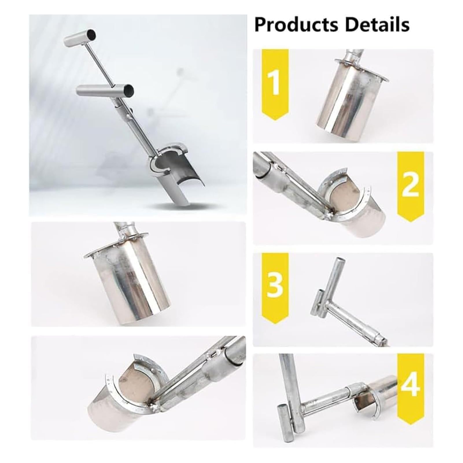 Outil de transplantation portable en acier inoxydable avec long manche, convient pour pelouse et jardin