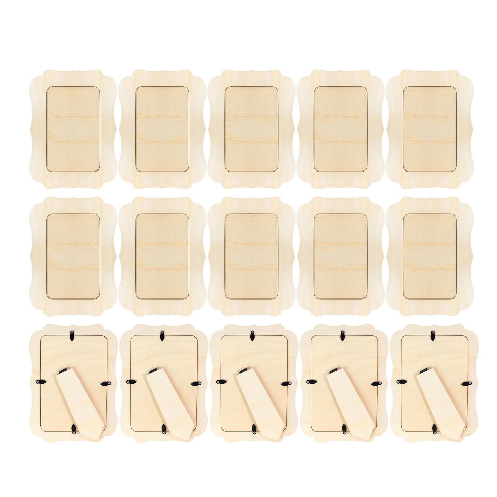 Cadres en bois naturel brut 10x15 cm vintage sur pied pour projets créatifs durables