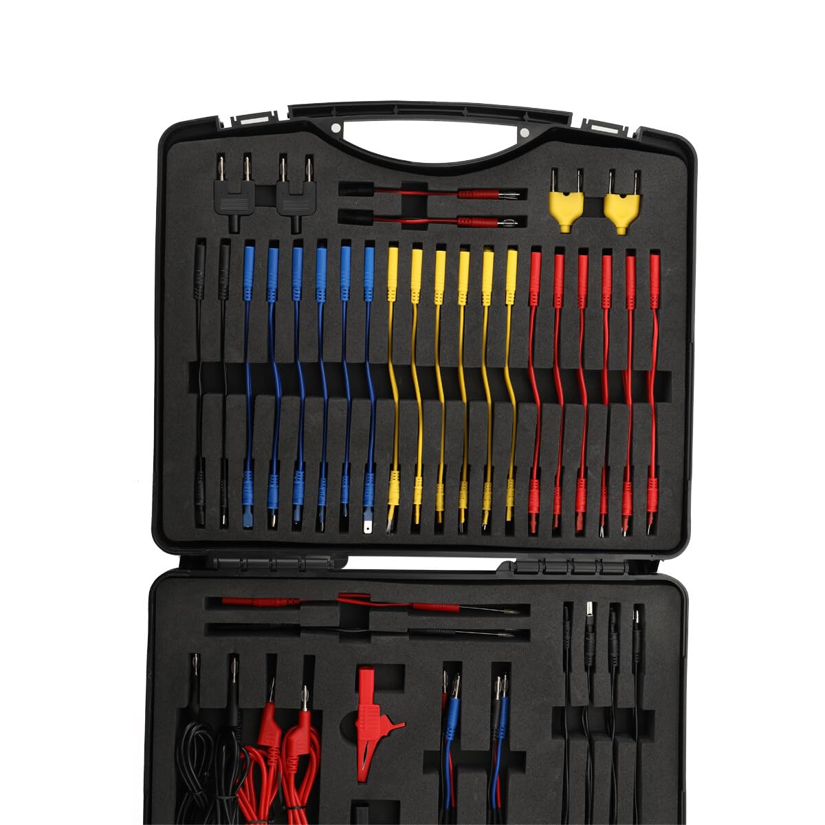92-tlg Multimeter Messleitungen Set für KFZ Fehlerdiagnose Kabelsatz | Prüfkabel für KFZ Fehlerdiagnose & Elektroniktests Prüfleitungssatz Messspitzen