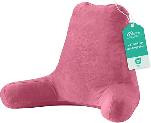 Miniatura 32 de Sasttie Almohadas de lectura, 25 pulgadas, para sentarse en la cama, terciopelo, jumbo, respaldo alto XL, apoyo de espalda para sofá y piso,