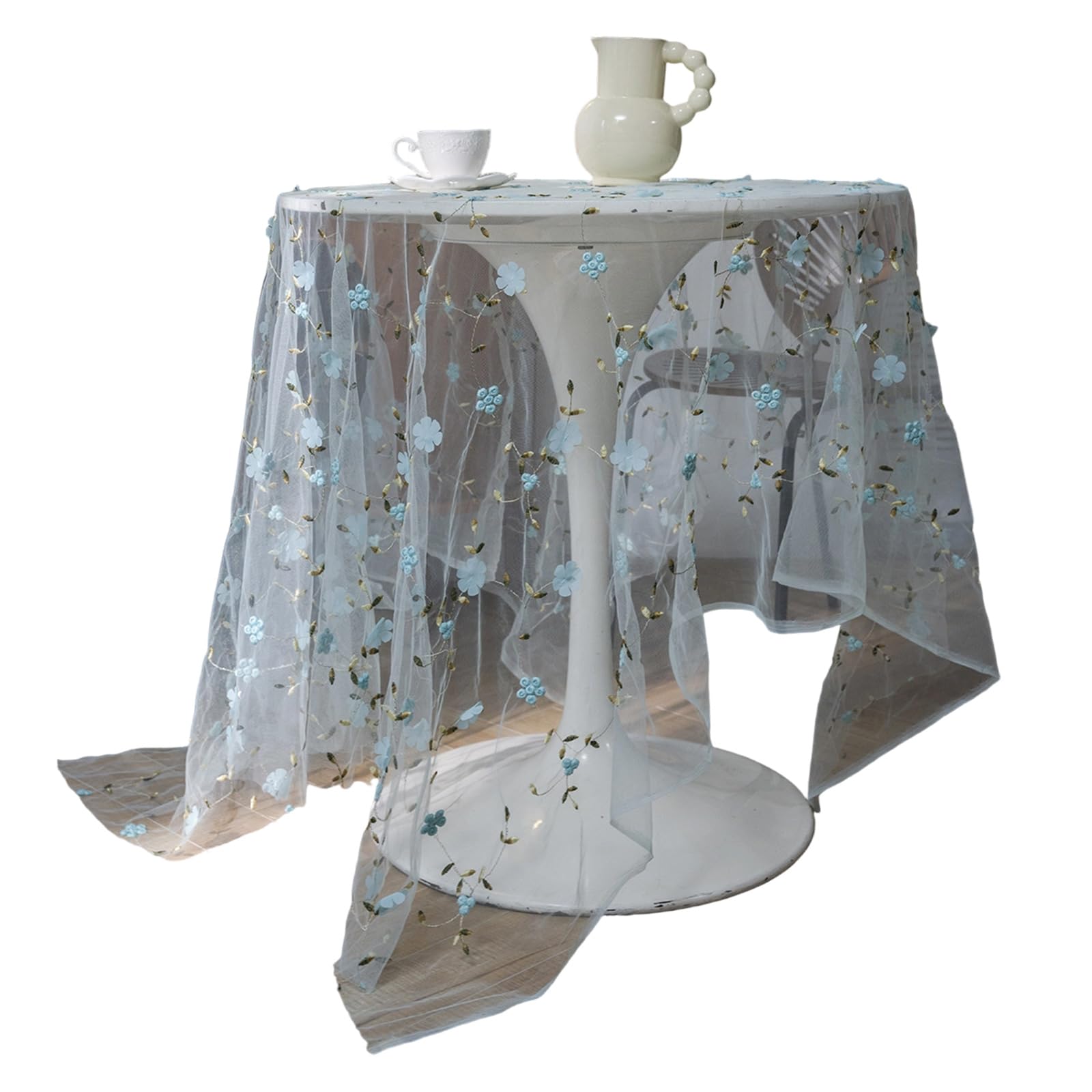 Tsophreniq Embroidery Tablecloth Polyester Materials for Enhancing Home Decoration Sturdy and Practical Lace Tablecloth