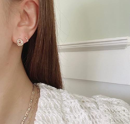 Miniatura 6 de Aretes en oro amarillo o blanco de 14K de 1.5mm de grosor (8x 8mm)