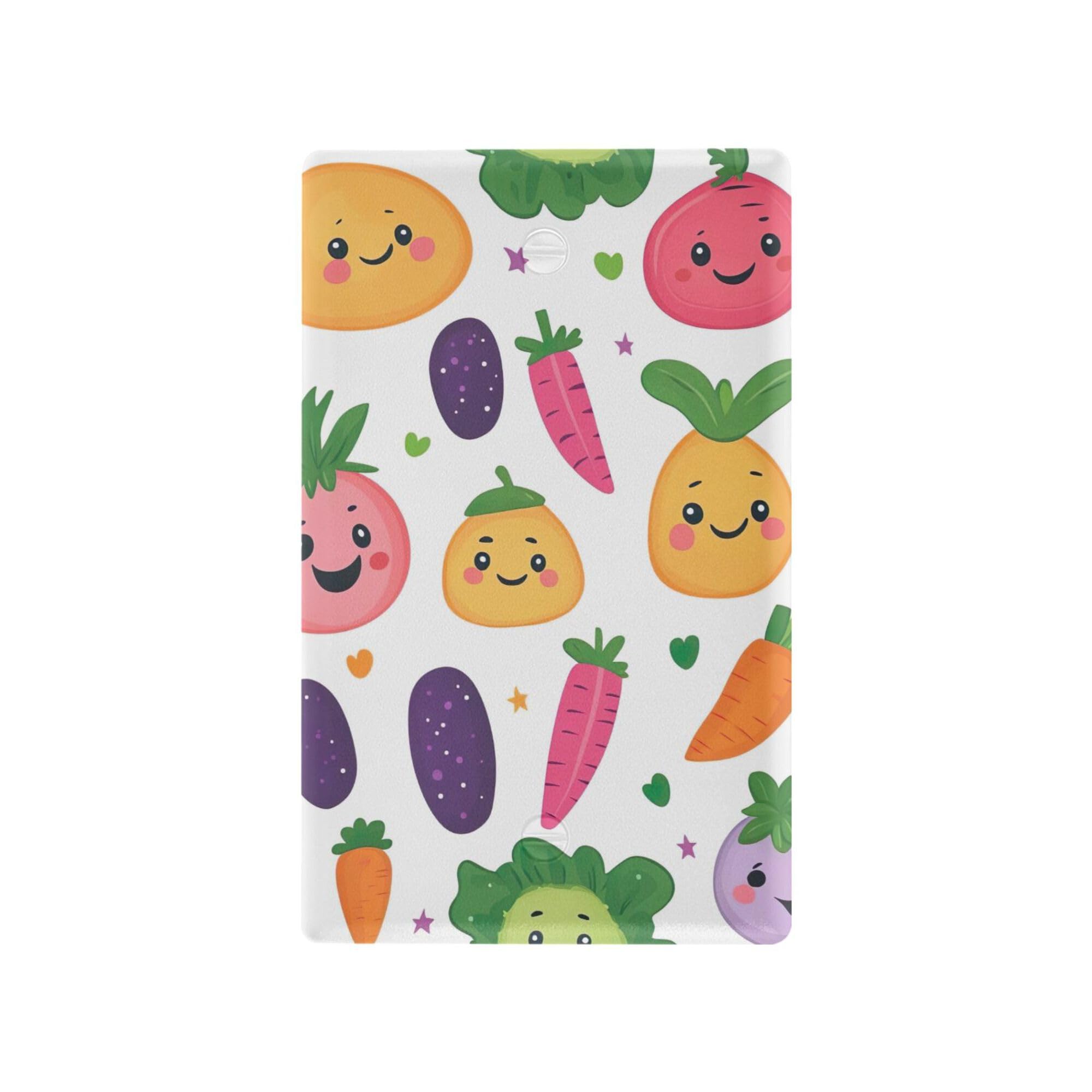 xigua Unused Outlet Wallplate Cartoon Vegetables Switch Wall Plate Cover,Decorative Outlet Cover Switch Cover for Home Office Bedroom 4.53