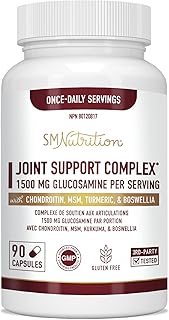 Joint Support 8-In-1 Complex | 1,500mg Glucosamine with Chondroitin, Turmeric, MSM, Boswellia, & More | Joint Relief Pills For Adults | Gluten-Free, 3rd-Party Tested, PETA.org Certified | 90 Capsules