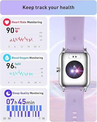 Miniatura 7 de Gydom Relojes inteligentes para hombres y mujeres, Alexa integrado, responderhacer llamadas en la muñeca, pantalla táctil de 1.8 pulgadas, monitor