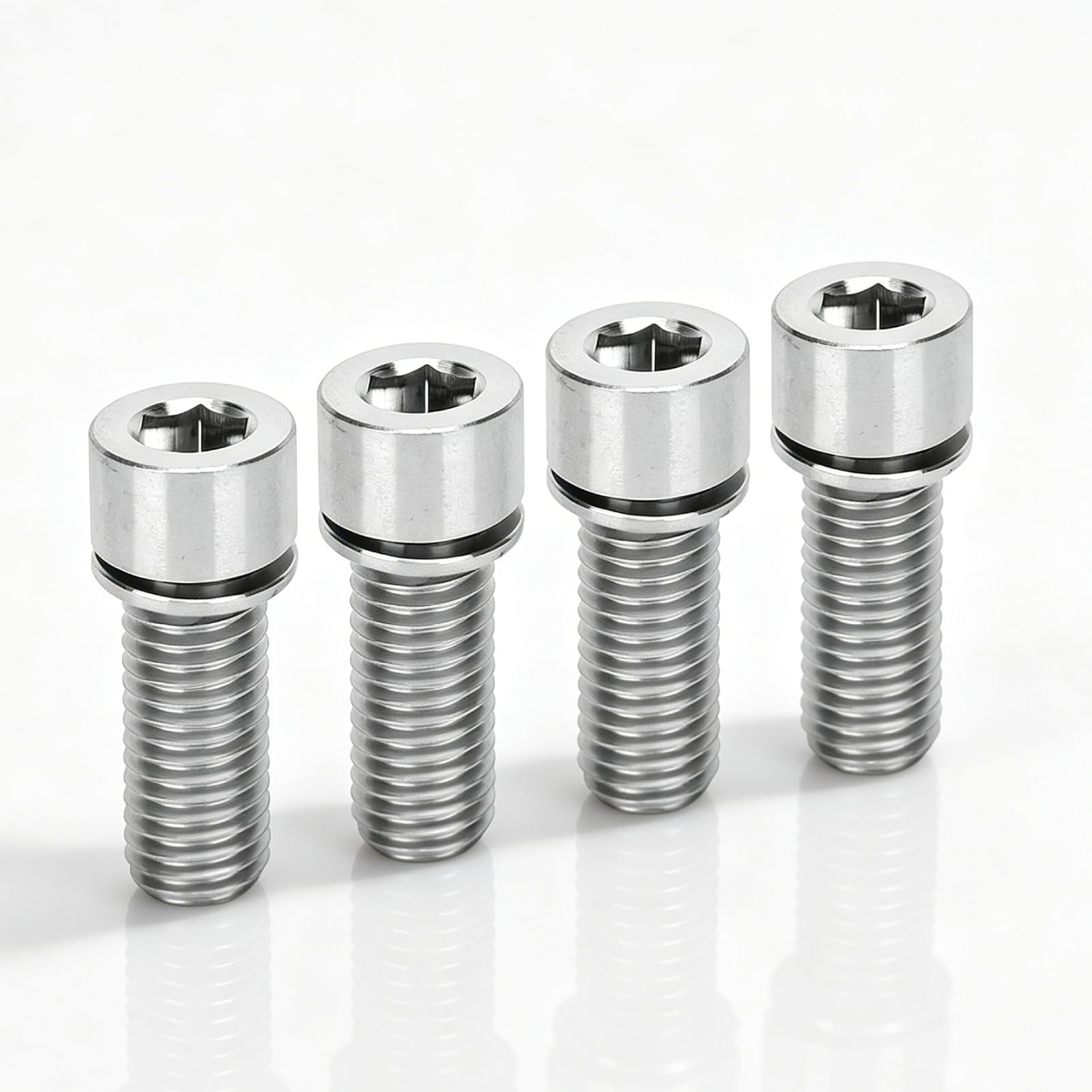 4Pcs Bikes Stem Bolts Screw, M7x20mm Handlebar Hex Socket Screw Titanium Alloy Cycling Stem Inner Hex Fasteners for Mountain Road Bikes Stem Accessories (Titanium Color)