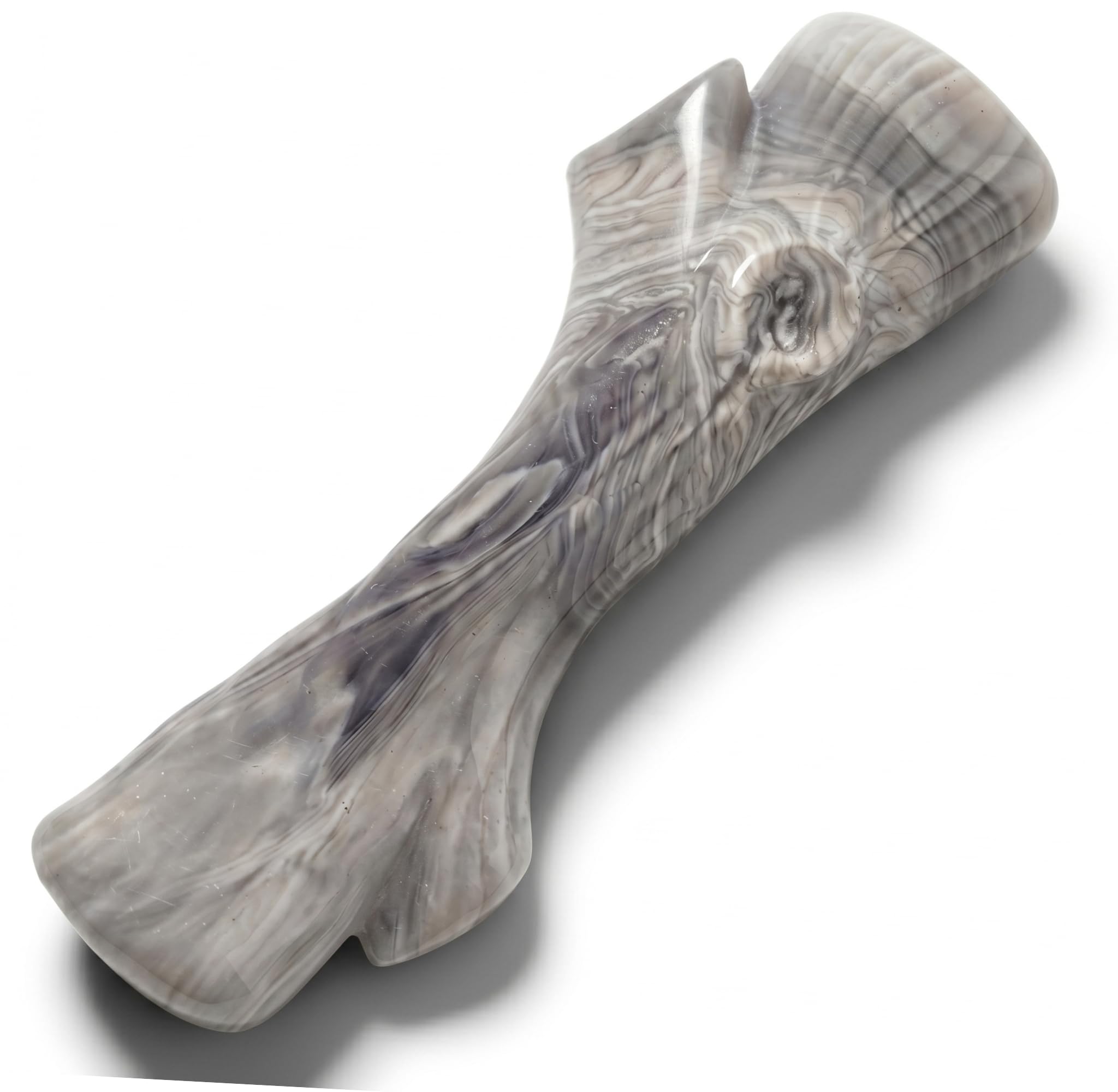 PetPetLife Aggressive Chewer Hard Dog Toys – Tough and Strong Nylon Bone for Stress Relief, Boredom & Destructive Chewing, Scent-Free Dental Chew for Medium & Large Breeds (Grey Marble, Large) — image 1