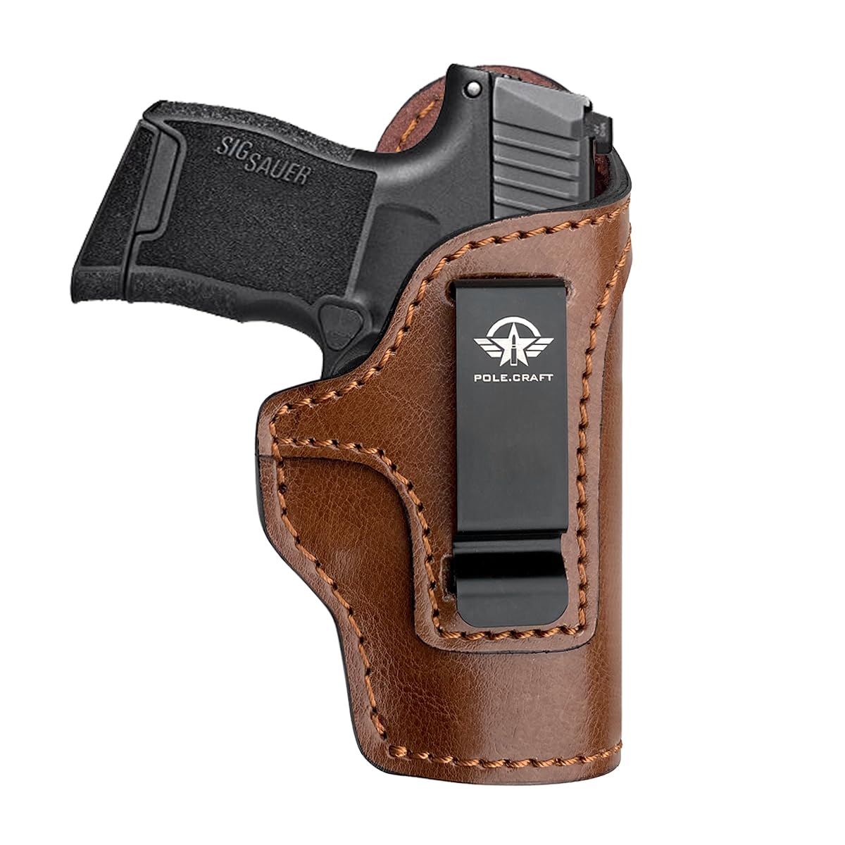 POLE.CRAFT IWB Leather Gun Holsters for Small Pistols : Ruger LCP380 LCP II Sig Sauer P365 P238 P938 Walther PPK 380 CCP S&W Bodyguard 380 Beretta Pico - Kahr P380
