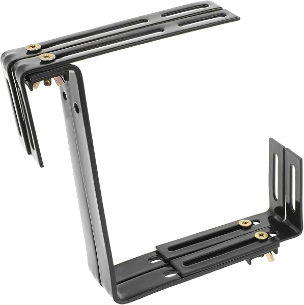 com-four® 4x Soporte de Maceteros para Parapetos y Barandas de Balcón - Soporte de Jardineras Universalmente Adecuado y Ajustable - Sin Perforar (04 piezas - antracita) - 5