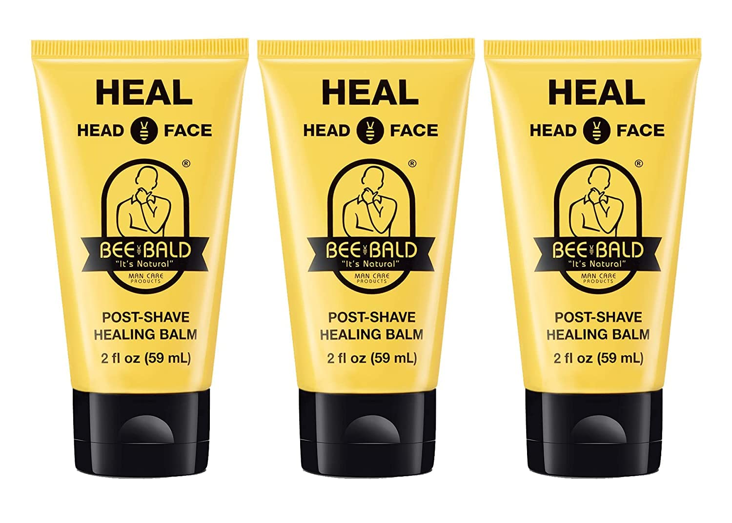 HEAL Aftershave for Men Healing Balm, Immediately Calms & Soothes Damaged Skin, Treats Bumps, Redness, Razor Burn & Other Shaving Irritations, 2 fl oz (Pack of 3)