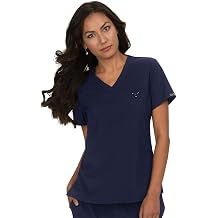 KOI Basics Kade Womens 1-Pocket Tuck-in Scrub Top Navy Medium