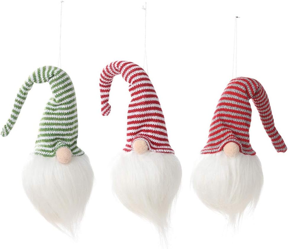 Night Light Christmas LED Light Striped Cap Faceless Doll Little Figurine Ornament Decoration Nordic Shine Old Man Dolls Xmas Decor