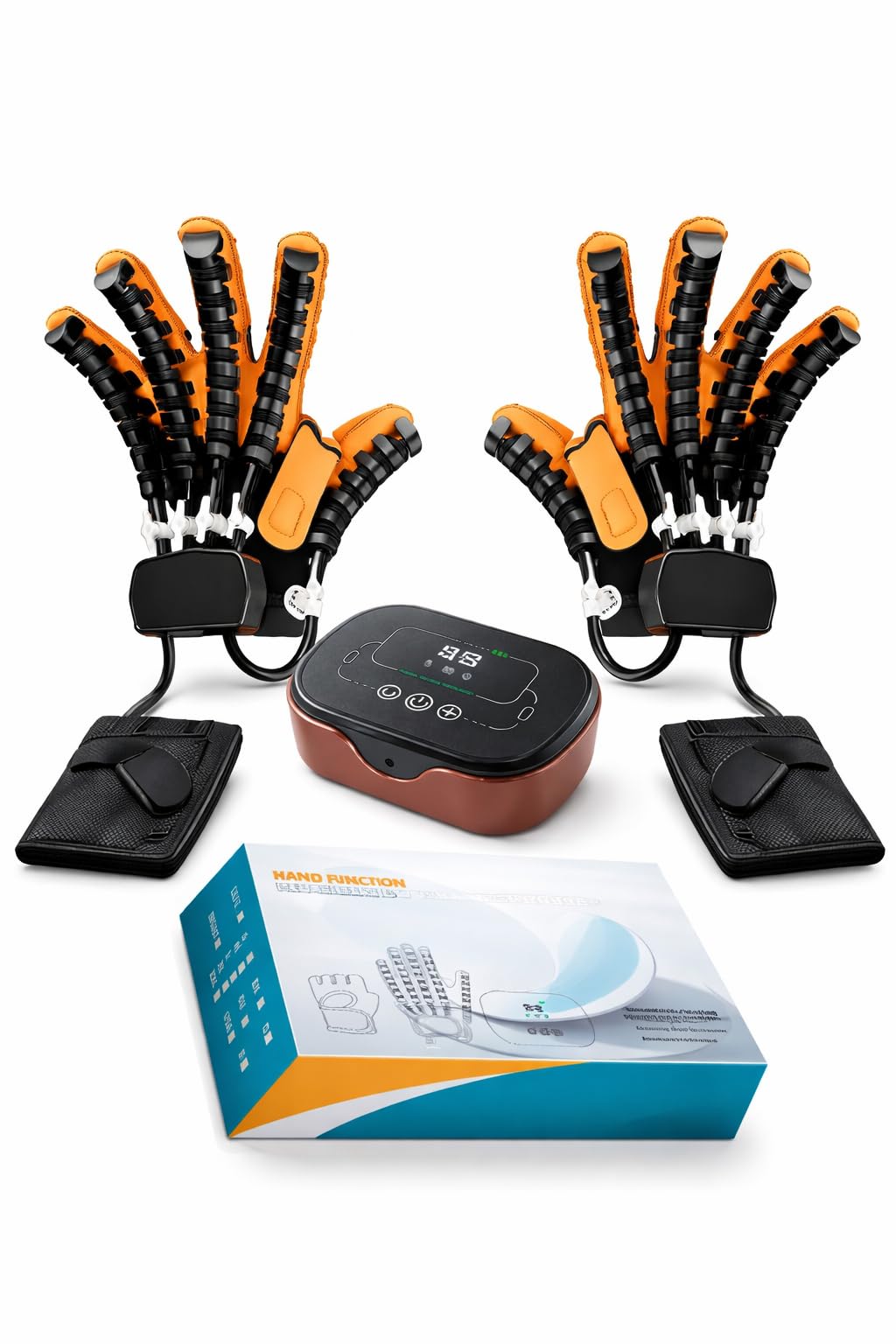 Robotic Hand Acupression Rehabilitation Gloves for Both Hands, Daily Finger Exercise Machine with Digital Control, L Size-image-11