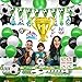 Yuragim Fußball Party Geburtstag Deko,91 Fußball Thema Partyzubehör,Football Kindergeburtstag Partygeschirr Fußball Besteck Fussball Banner Luftballon Servietten Pappteller für Kinder Junge Fußballfan