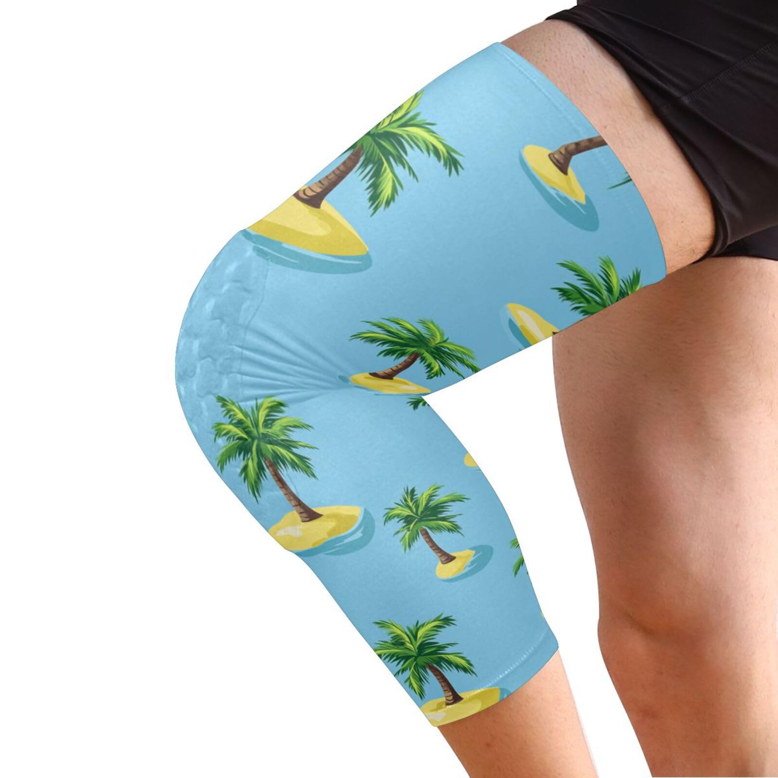 JUNZAN Tropical Trees Blue Basketball Knee Pads for Youth Kids Wrestling Knee Pads with Sleeves Sport Kneepads for Volleyball Football