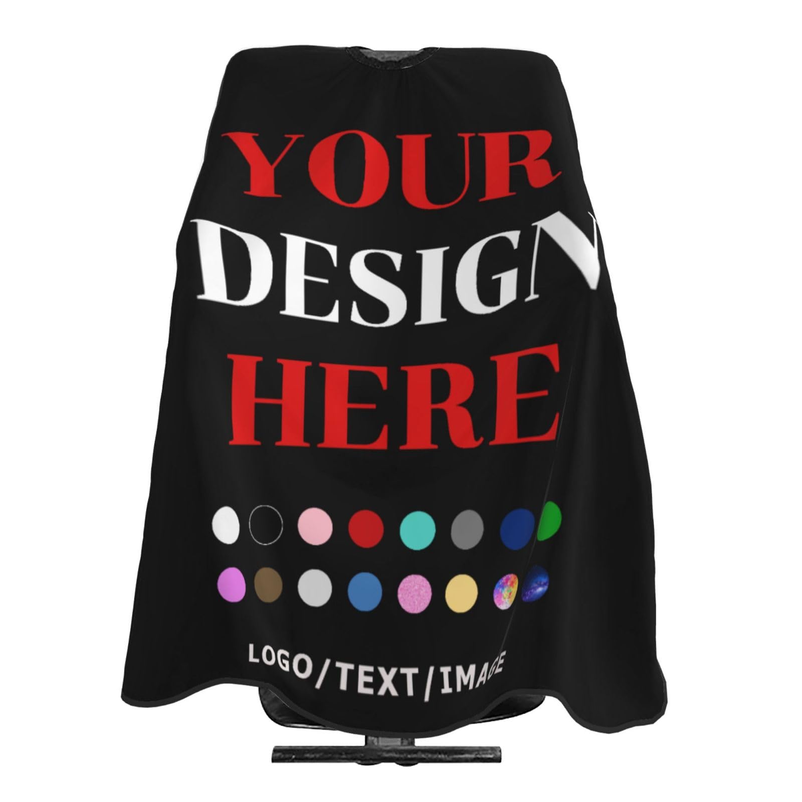 55x66in Black Custom Barber Cape, Personalized Designer Barber Cape for Salon, Gifts for Birthday Christmas
