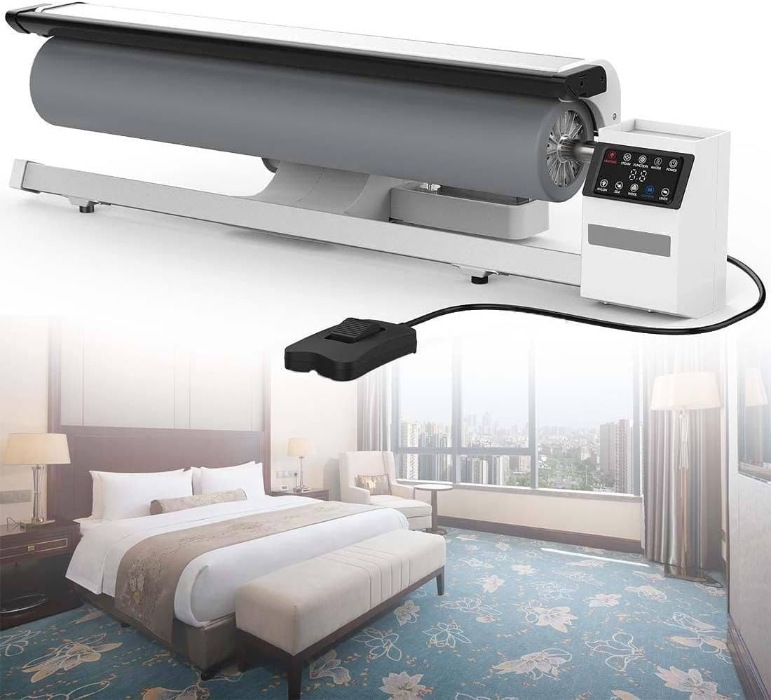 Commercial Roller Iron Automatic Clothes Roller?High-Speed Ironing Machine 2800w Roller Fabric Steamer?with Touch Screen + Foot Control 36 Inch