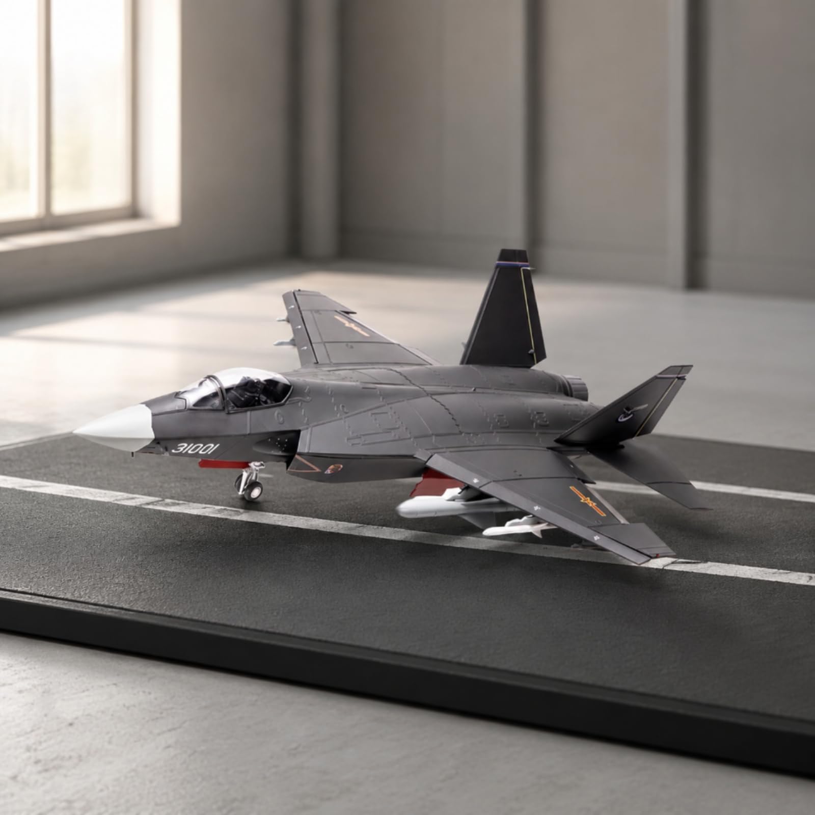 Aereo da Combattimento Modello Aereo Militare Jet da Caccia Aeromodello Collezionabile Miniatura Metallo Lega Zinco Finitura Opaca con Marcature per