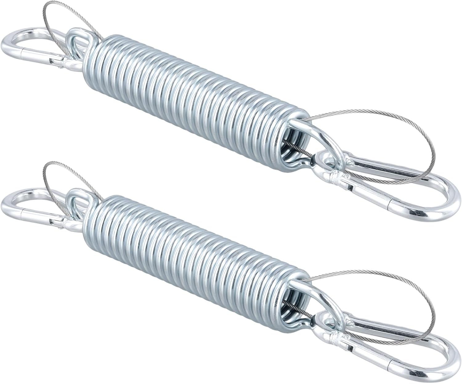 NGOSUET Pack of two 19 x 3.4 cm Swing Springs, Stainless Metal Hanging Chair, Swing Spring for Hanging Chair with 4 Spring Hooks and a couple of Metal Ropes, Swing Spring Metal Spring for Hammock Hanging Lounger,