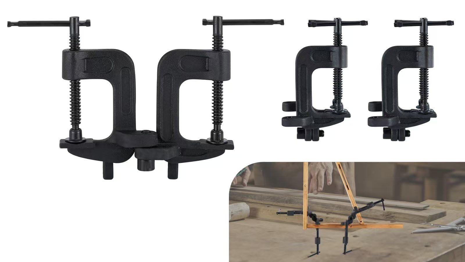 kewanqi 90 Degree Right Angle Coerner Clamp,G-Angle Clamps with Adjustable PositioningPins, Portable Clamps for Woodworking, Photo Framing, Father's