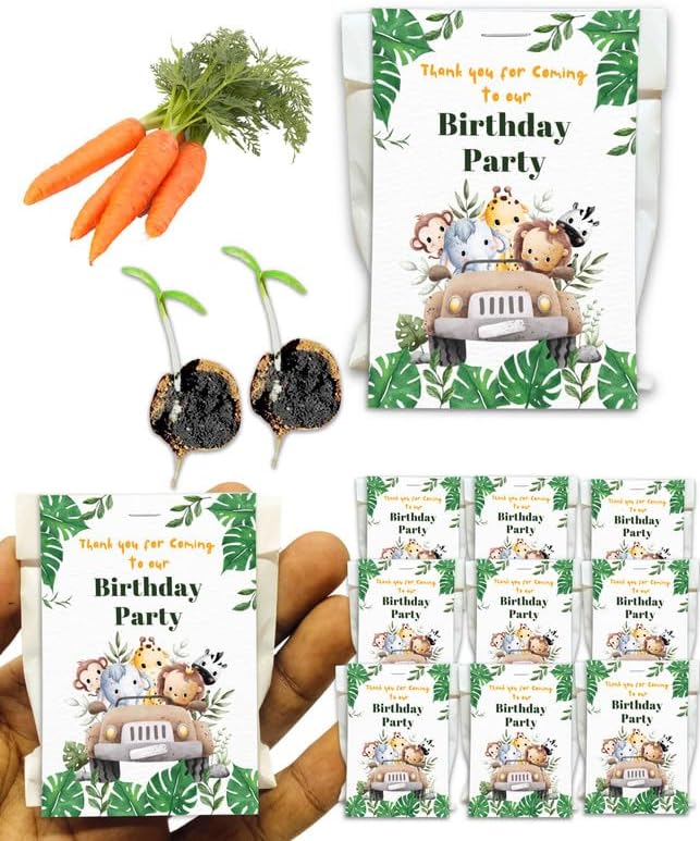 Human Birds International® (Pack of 10) 2 Seed Balls Per Pack, Plantable seed balls of Vegetables, Seed Balls Birthday Gift, Jungle Theme Return Gift, Individually Packed, Seed Bombs