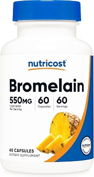 Nutricost Bromelain Capsules 60 Capsules - 550 MG Per Serving, Vegan, Non-GMO, GMP Compliant