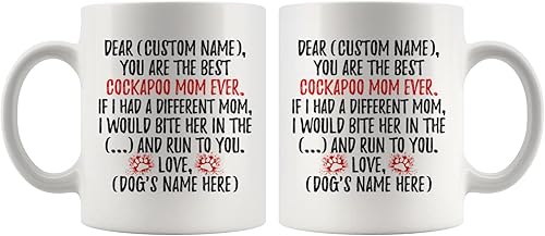 Miniatura 5 de Taza personalizada de Cockapoo para mamá de perro, Cockerpoodle, taza de mamá para perro, Cockerdoodle, Cocker Spaniel y Poodle Dog Owner (11 onzas)