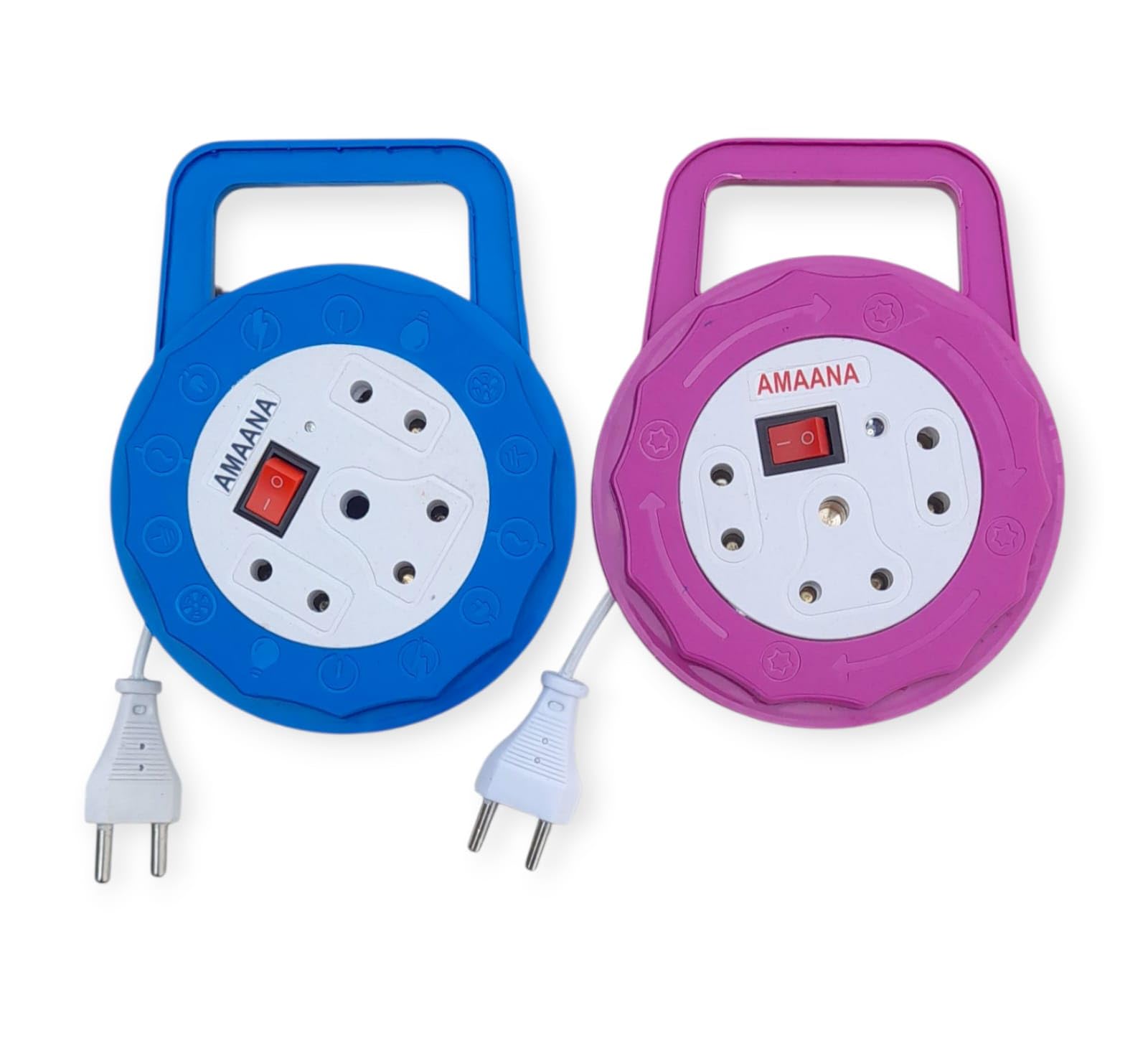 AMAANA Extension Boards with 3 Socket | LED Indicator & Switch | 2.5 Meter Wire | 220 Volts 700 Watt Capacity | Adaptable for TV, Mobile Charger, Gaming Console & More | Combo Pack (Sky Blue & Pink)-image-22