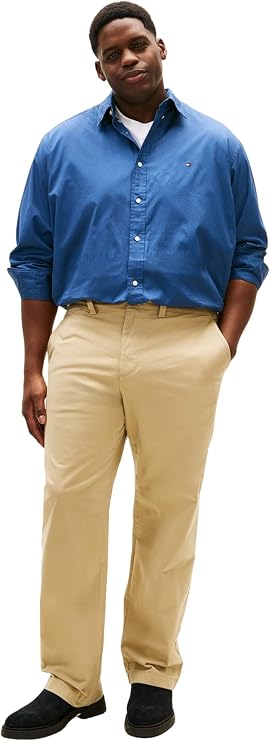 Tommy Hilfiger Men's Bt - Flex Poplin Solid Rf Shirt Mw0mw43026 L/S Shirt (Pack of 1)