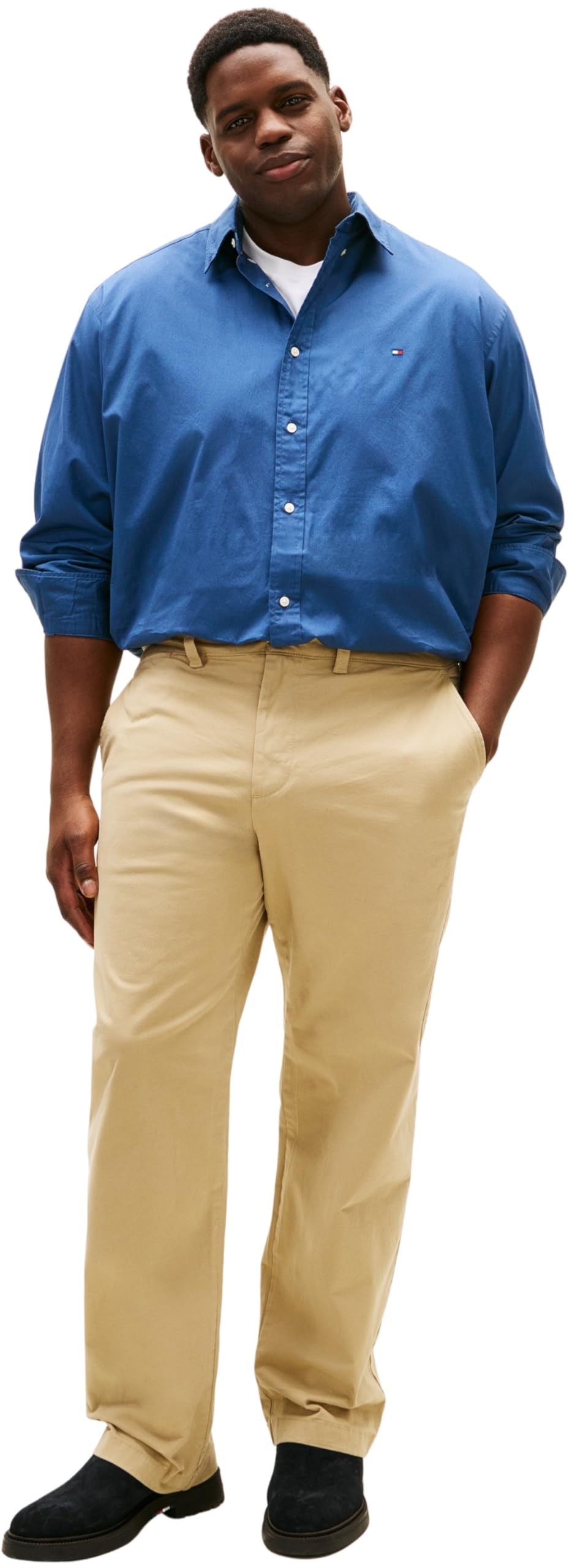 Tommy Hilfiger BT - Flex Poplin Solid RF Shirt Mw0mw43026 Camicia L/S Unisex - Adulto