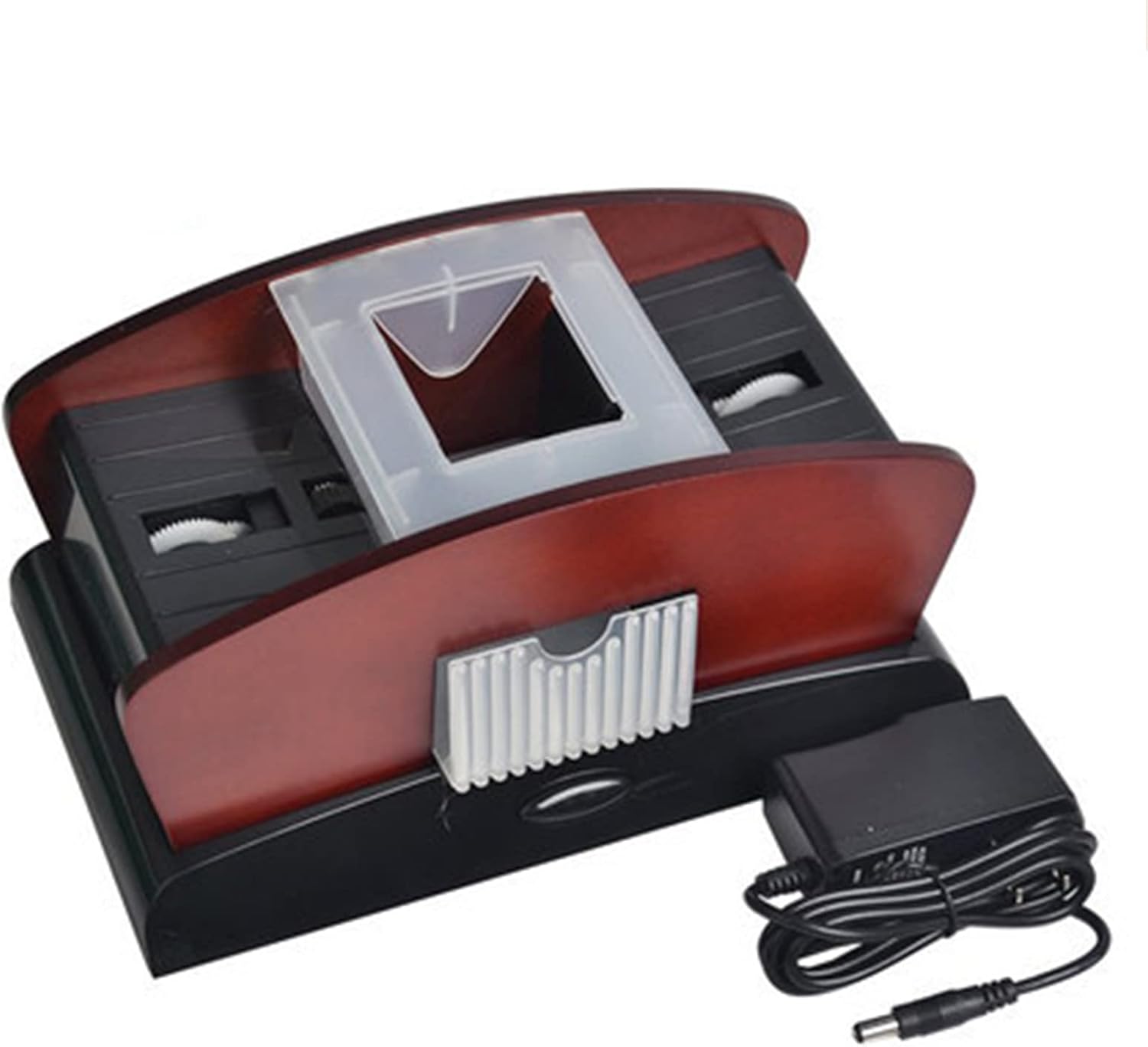 Dual-Purpose Wooden Automatic Shuffler, Special Battery/Plug-in Shuffler for Poker Games,Wood Automatic Card Shuffler, Automatic Shuffle Machine Poker Shuffles Machine